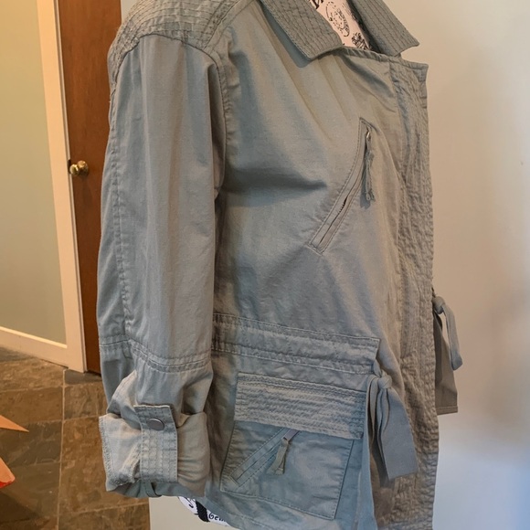 LOFT Lightweight Light Army Green Cotton Utility Jacket Women’s XS Extra Small - Picture 5 of 9